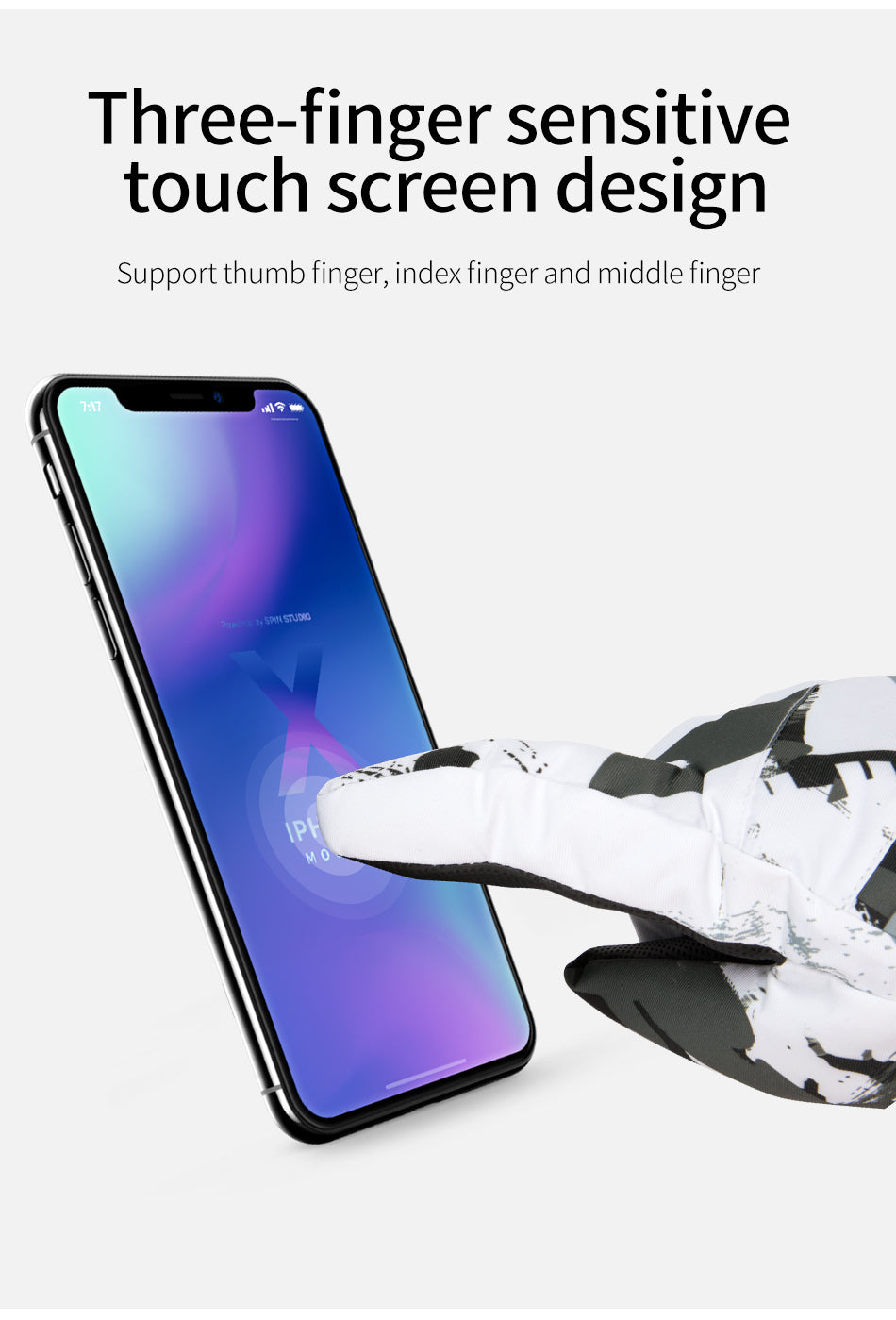 3-Finger Winter Ski Gloves