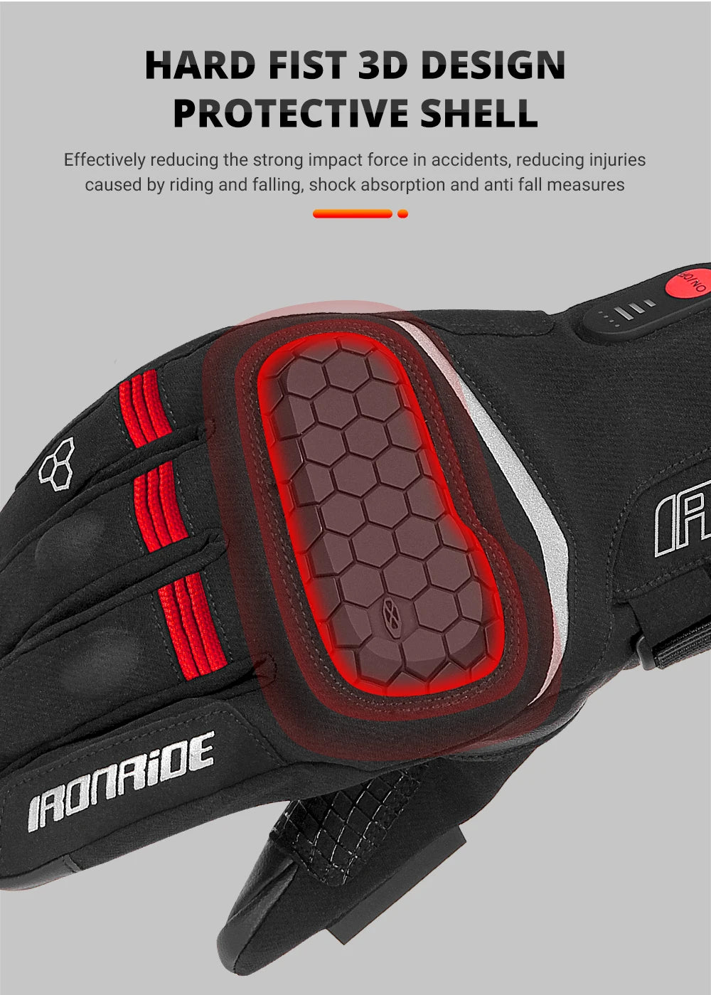 Heated Winter Motorcycle Gloves
